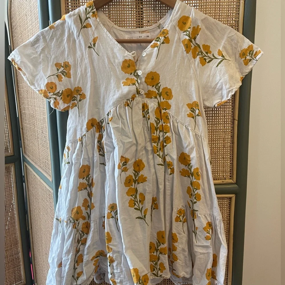 Zara Kids Floral Yellow and White Dress - Picture 4 of 4